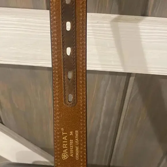 Ariat Brown Leather Belt 1.25" Width - Size 34 - Picture 5 of 5